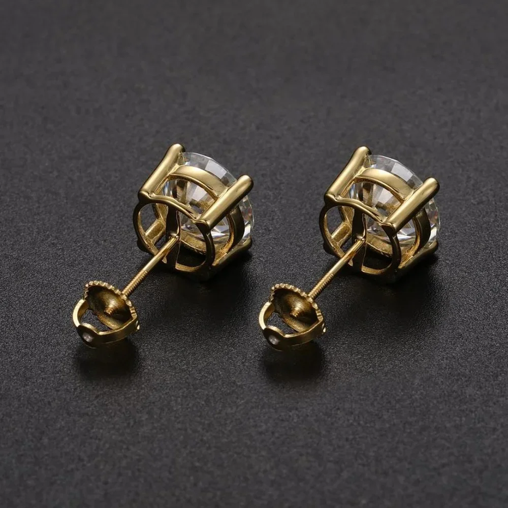 Certified 2ct. t.w. Moissanite Diamond Round Stud Earrings NEW - Picture 9 of 16
